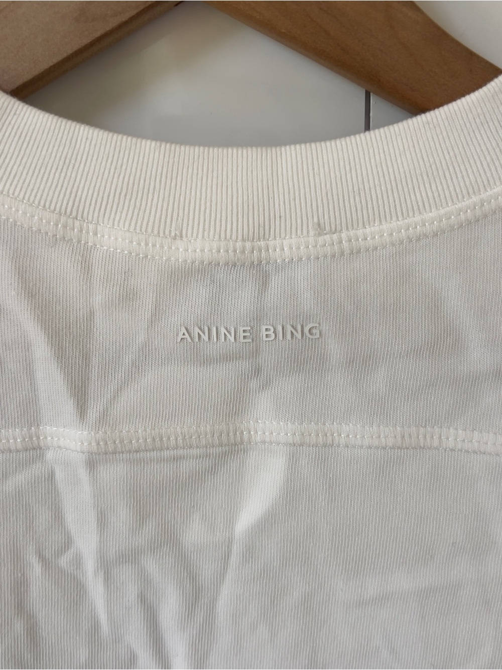 Anine Bing Jaylin Monogram T-shirt Tee in White NWT - Picture 5 of 9
